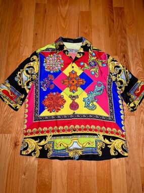 Versace Runway Multicolor Silk Camp Shirt 🔥🔥